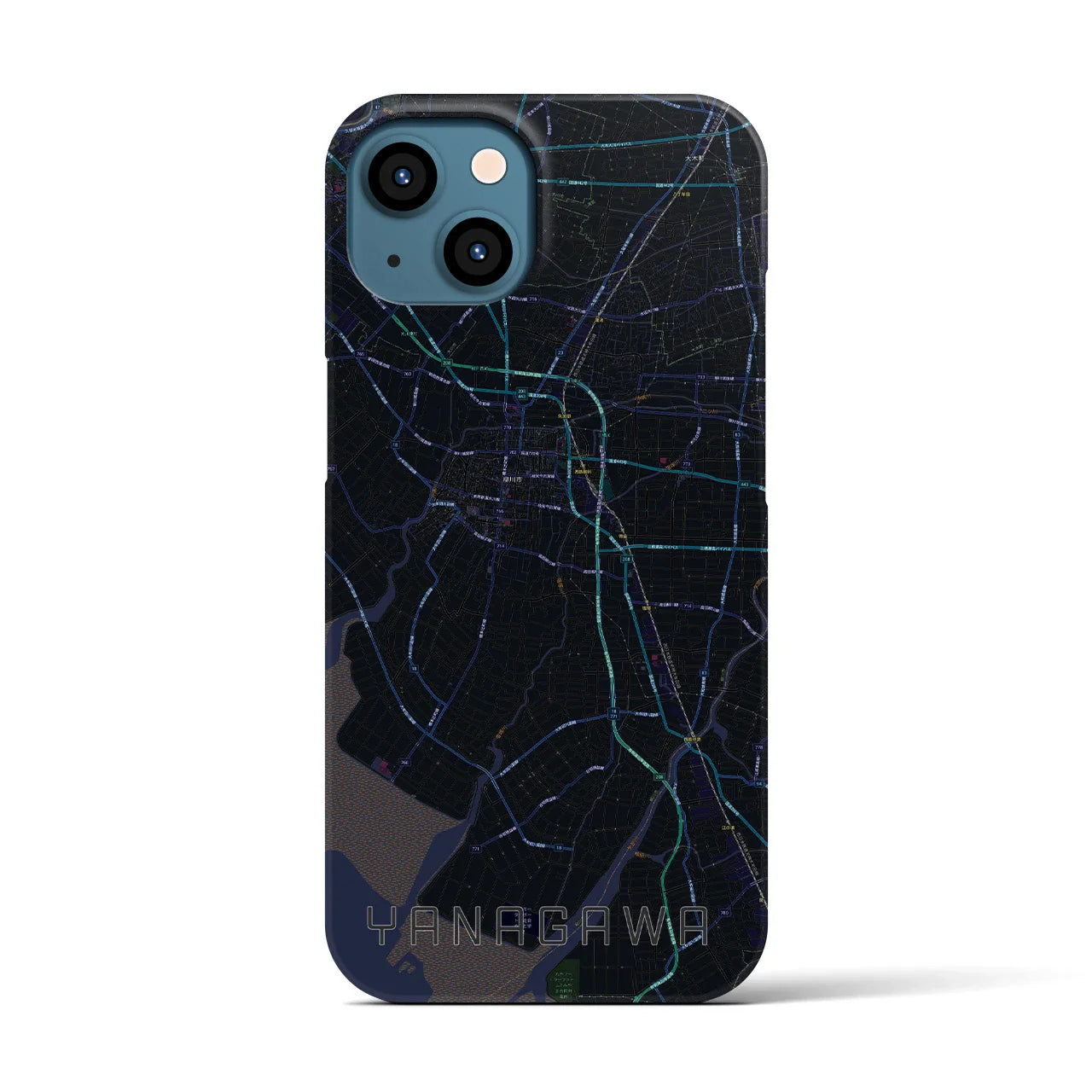 【柳川(福岡県)】地図柄iPhoneケース(バックカバータイプ)