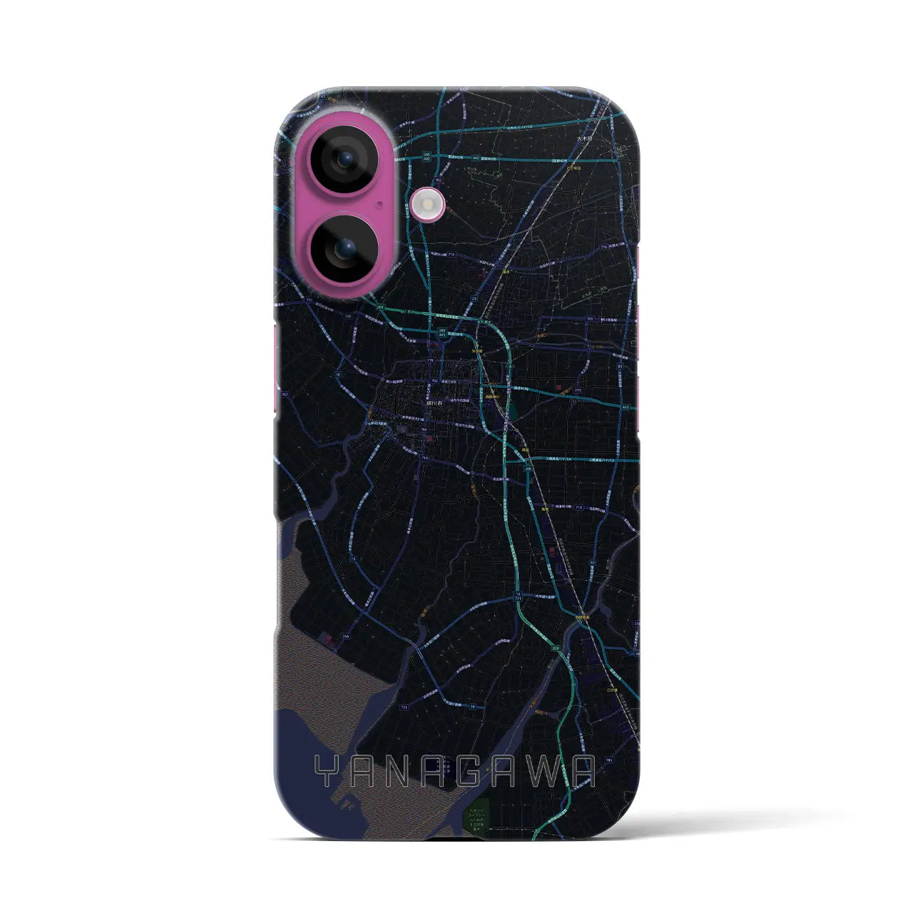 【柳川(福岡県)】地図柄iPhoneケース(バックカバータイプ)