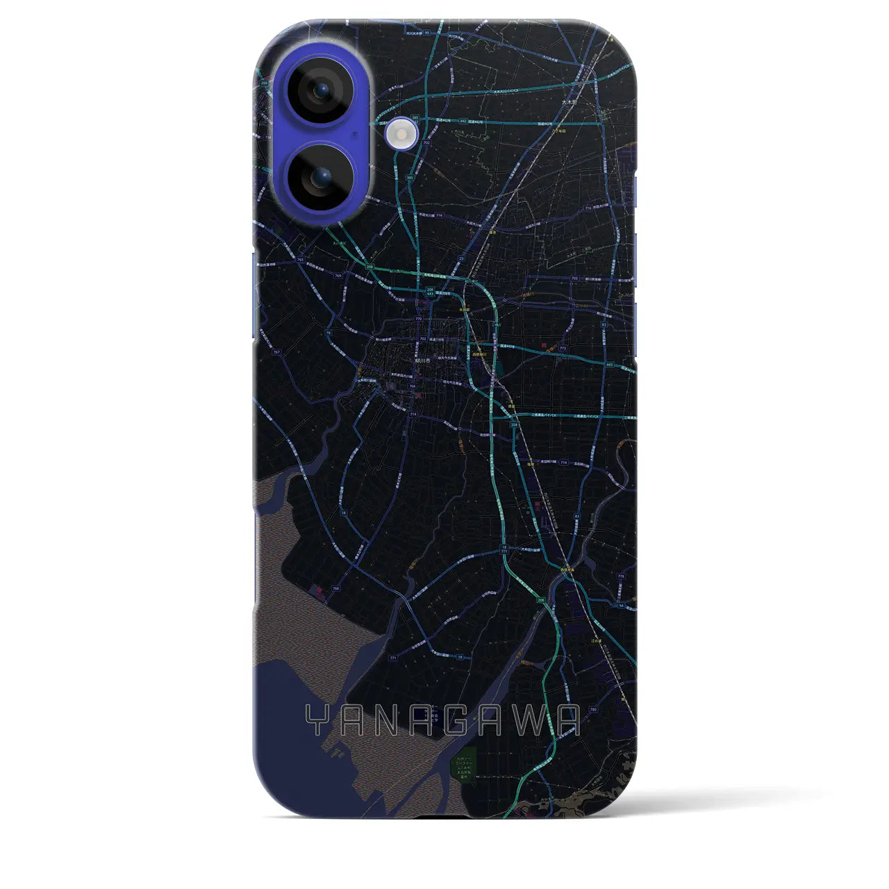 【柳川(福岡県)】地図柄iPhoneケース(バックカバータイプ)