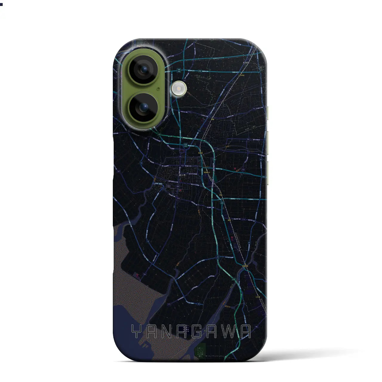 【柳川(福岡県)】地図柄iPhoneケース(バックカバータイプ)