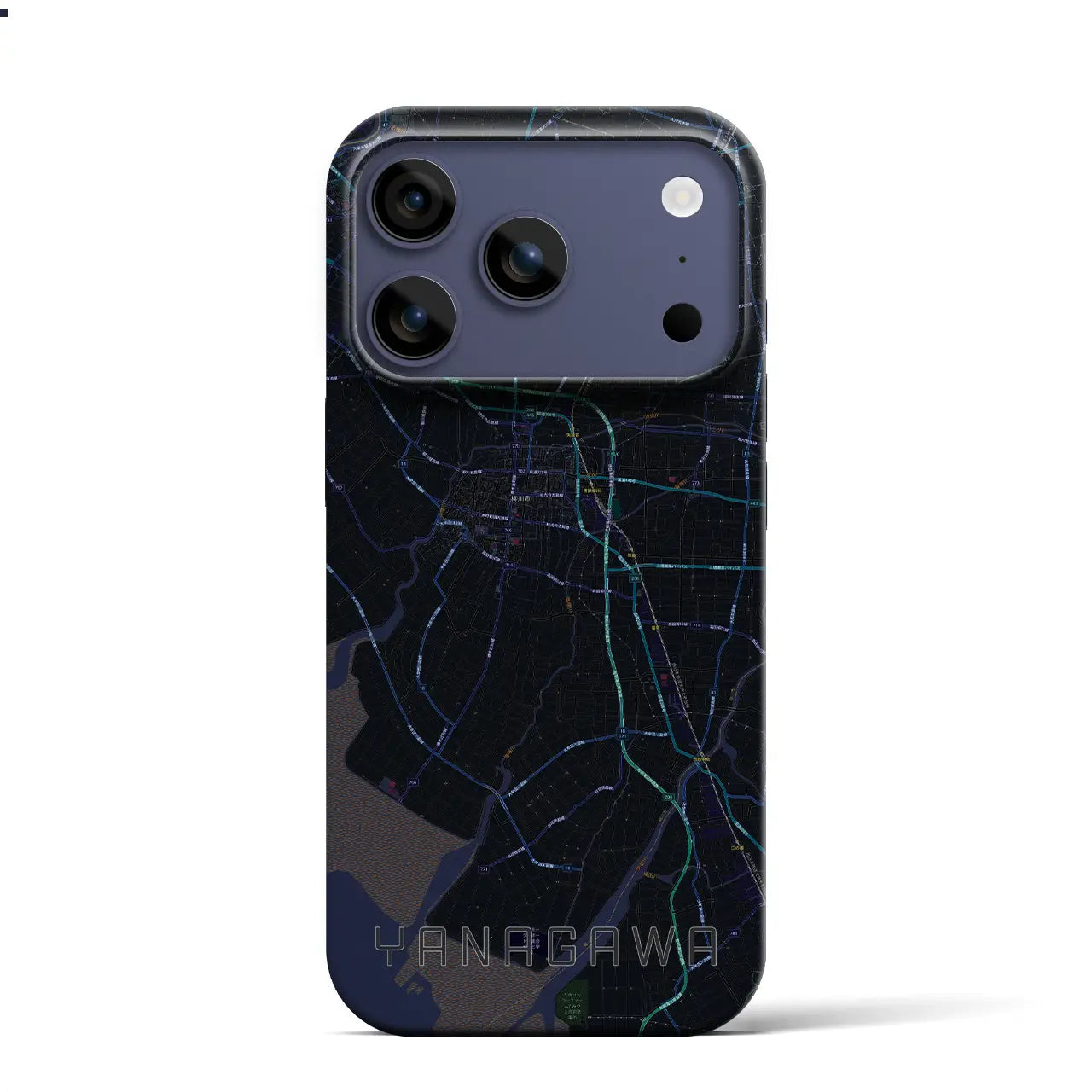 【柳川(福岡県)】地図柄iPhoneケース(バックカバータイプ)