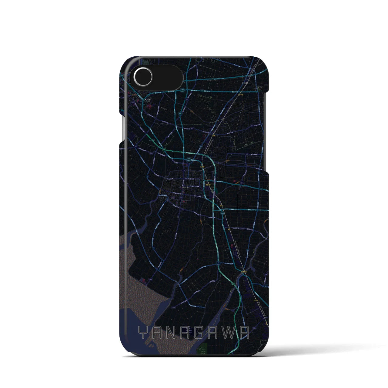 【柳川(福岡県)】地図柄iPhoneケース(バックカバータイプ)