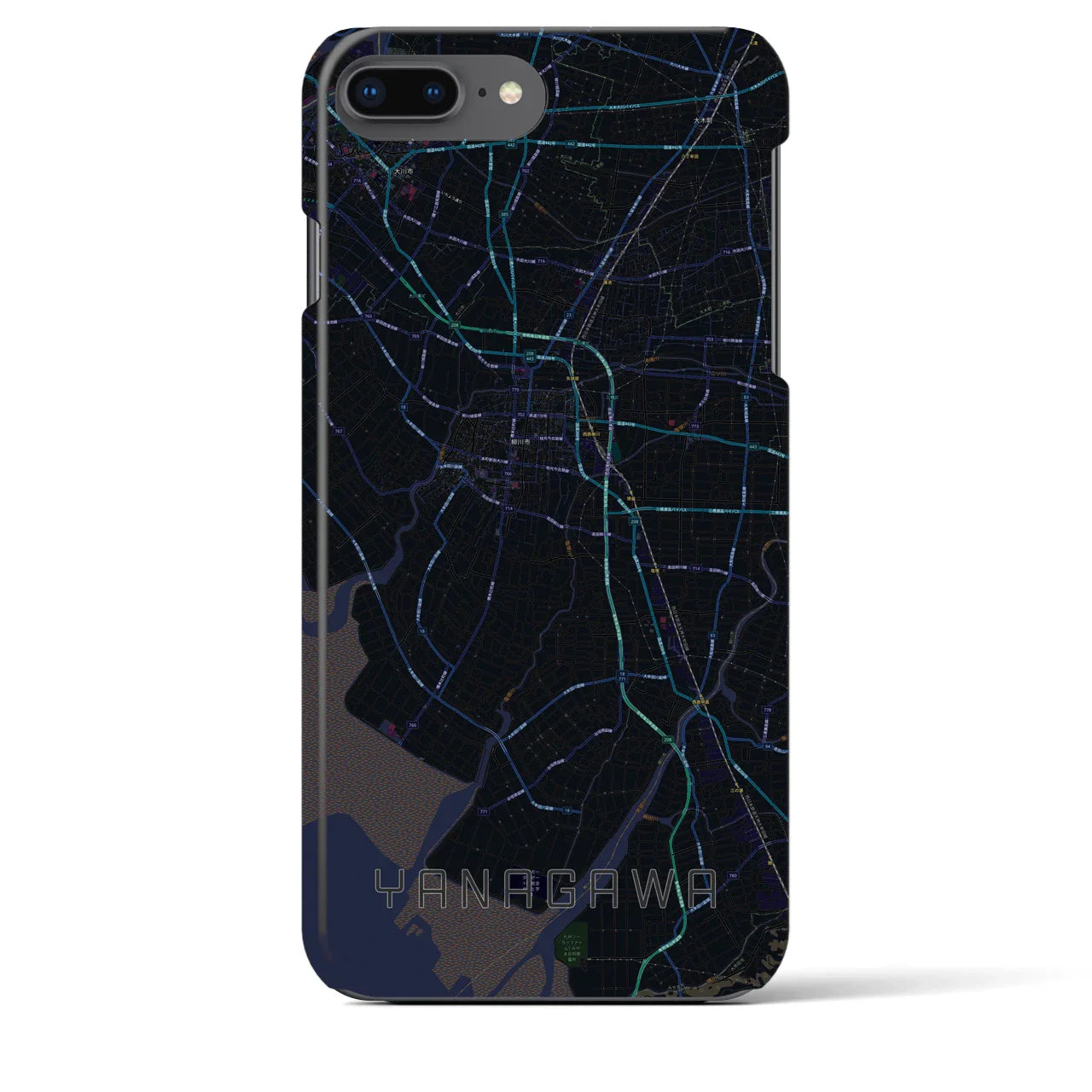 【柳川(福岡県)】地図柄iPhoneケース(バックカバータイプ)