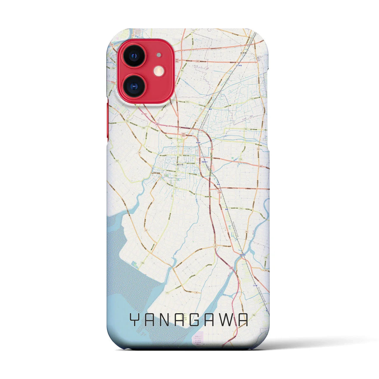 【柳川(福岡県)】地図柄iPhoneケース(バックカバータイプ)