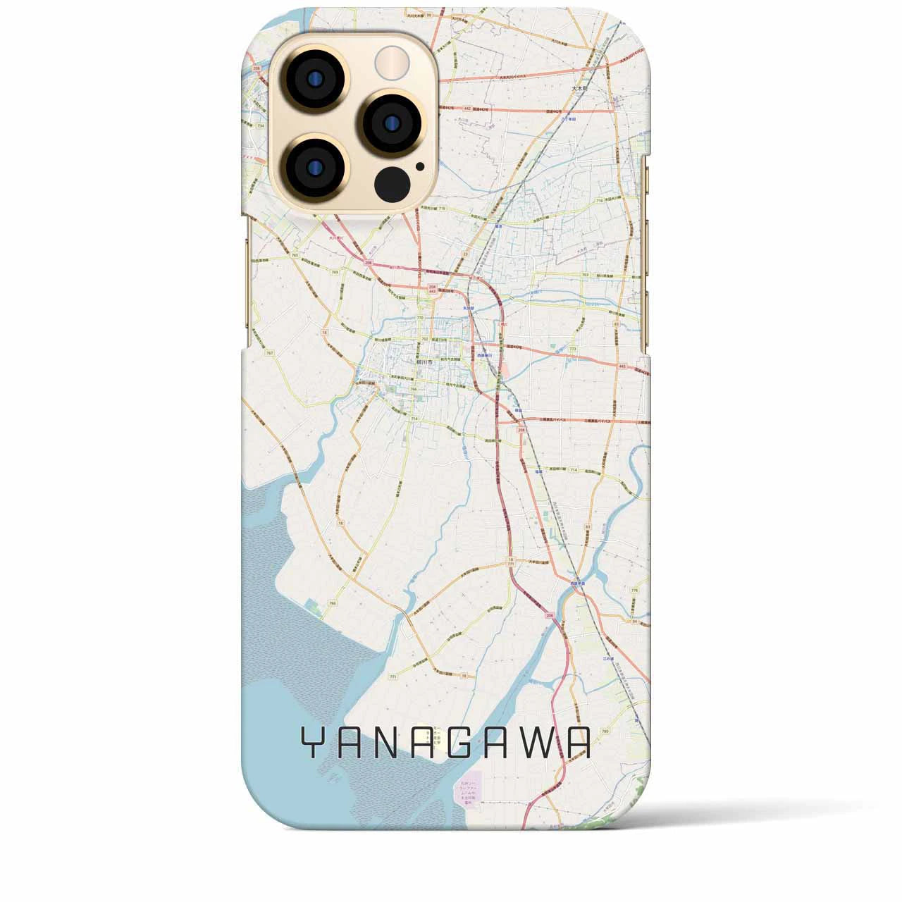 【柳川(福岡県)】地図柄iPhoneケース(バックカバータイプ)