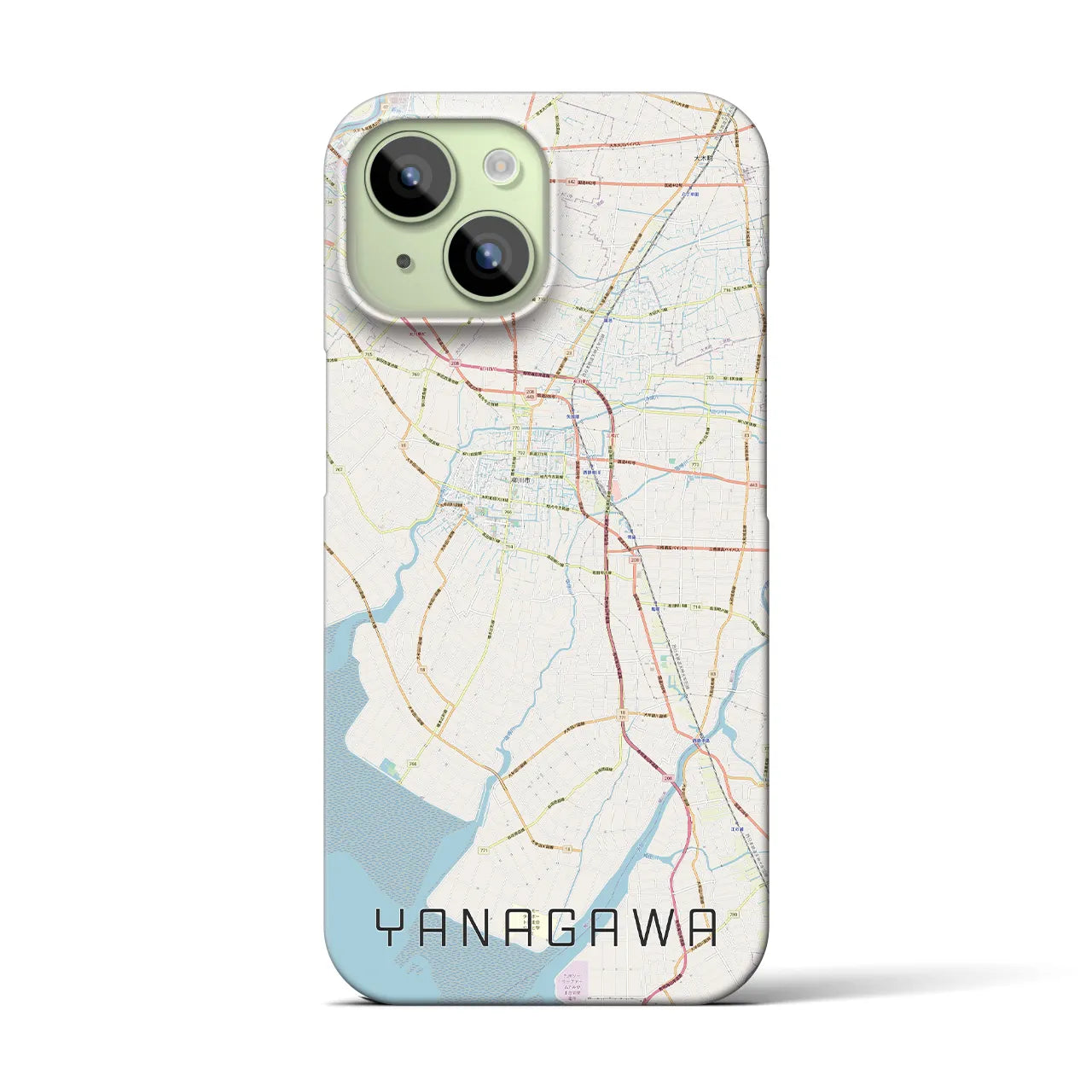 【柳川(福岡県)】地図柄iPhoneケース(バックカバータイプ)