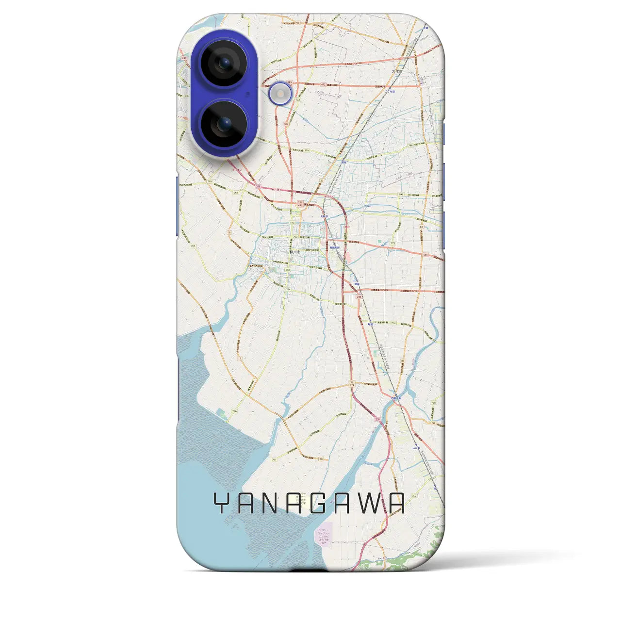 【柳川(福岡県)】地図柄iPhoneケース(バックカバータイプ)