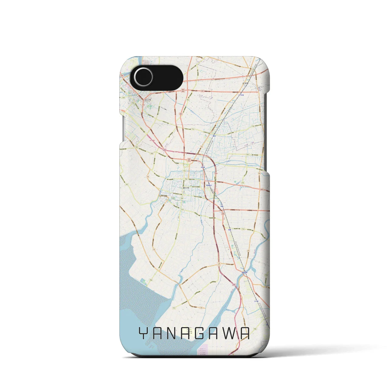 【柳川(福岡県)】地図柄iPhoneケース(バックカバータイプ)