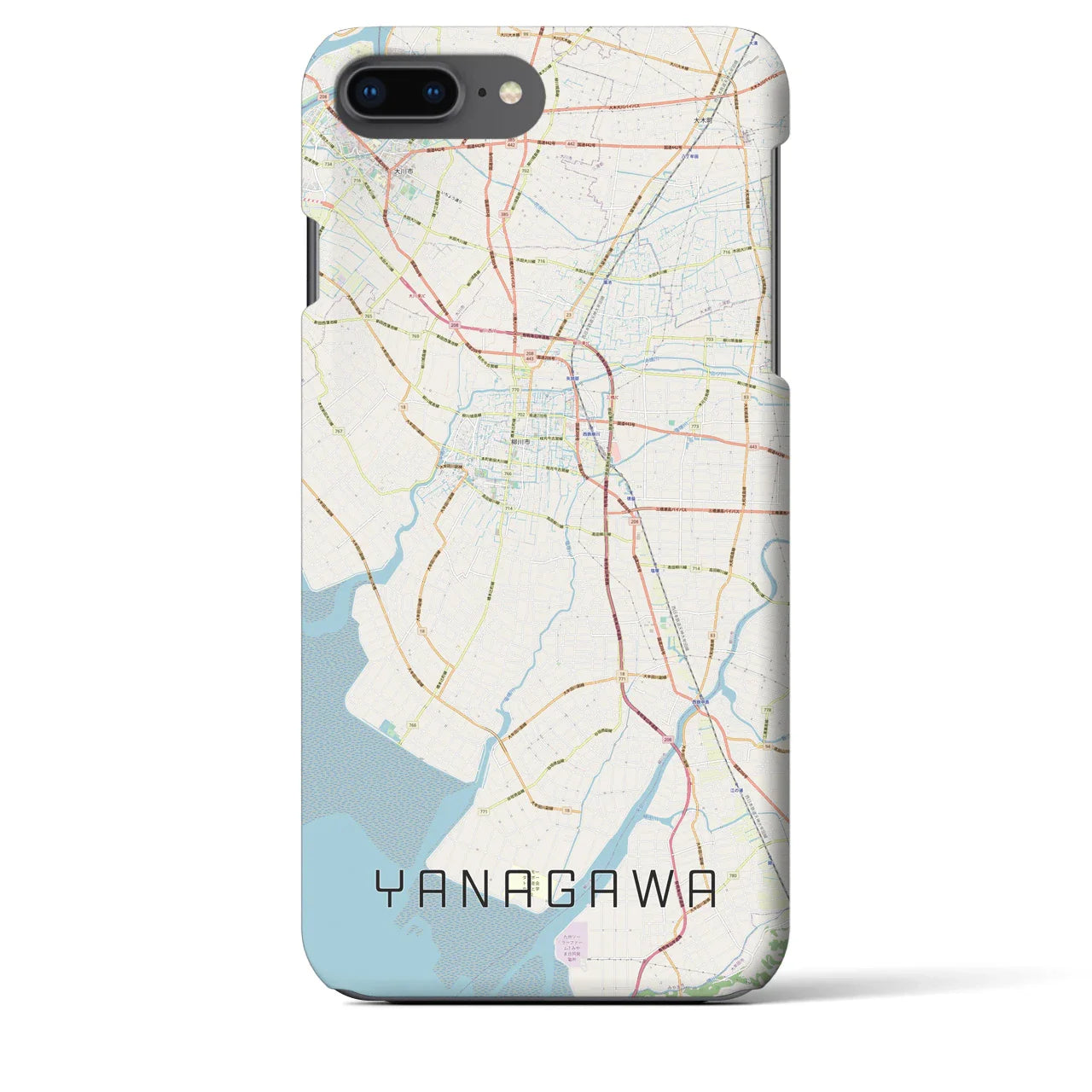 【柳川(福岡県)】地図柄iPhoneケース(バックカバータイプ)