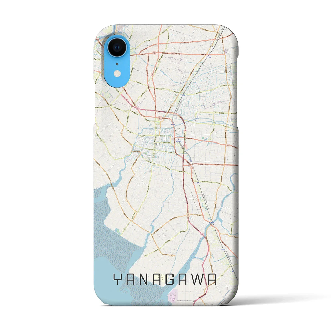 【柳川(福岡県)】地図柄iPhoneケース(バックカバータイプ)