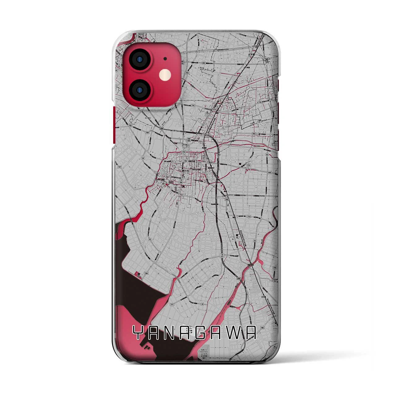 【柳川(福岡県)】地図柄iPhoneケース(クリアタイプ)