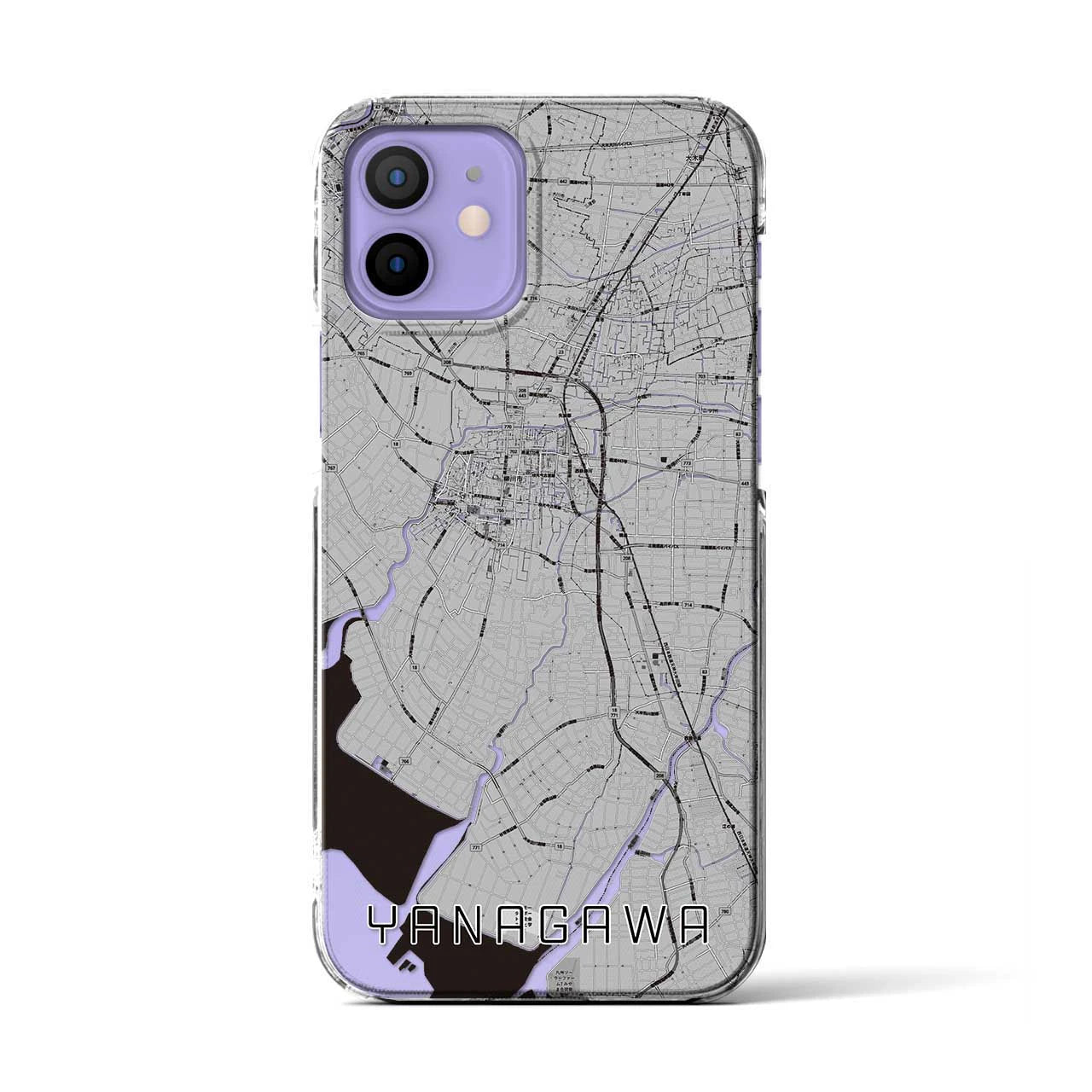 【柳川(福岡県)】地図柄iPhoneケース(クリアタイプ)