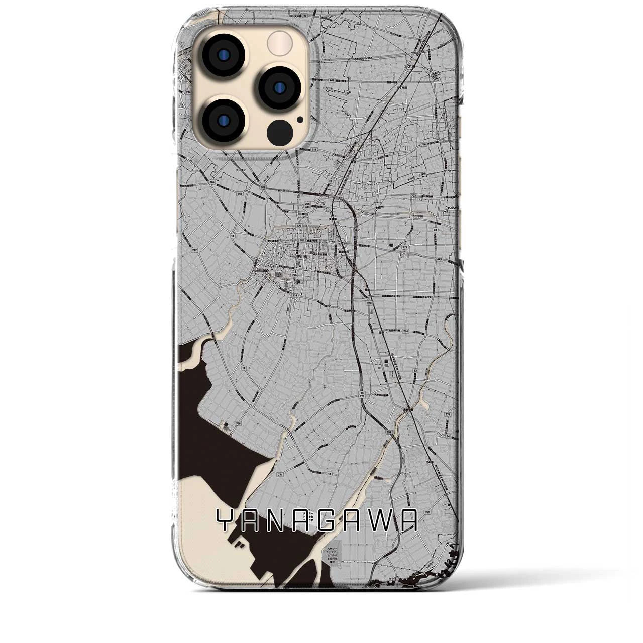 【柳川(福岡県)】地図柄iPhoneケース(クリアタイプ)