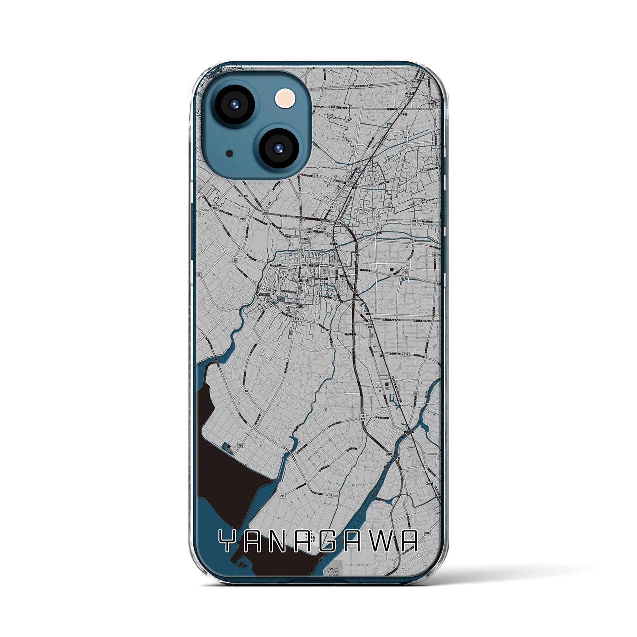 【柳川(福岡県)】地図柄iPhoneケース(クリアタイプ)