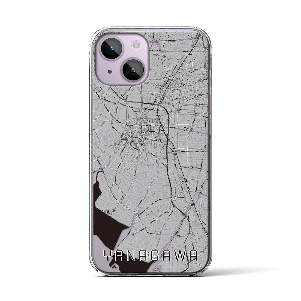 【柳川(福岡県)】地図柄iPhoneケース(クリアタイプ)