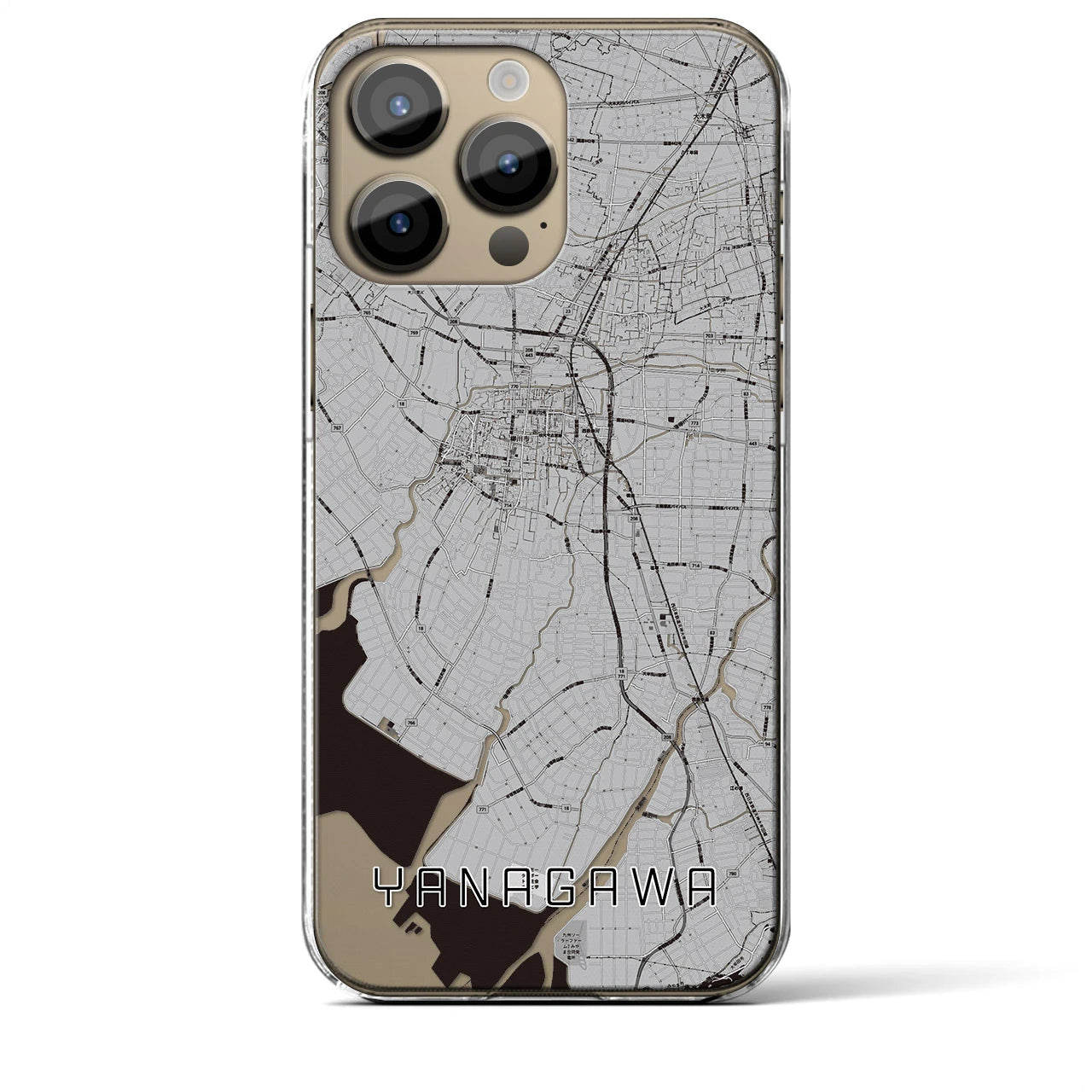 【柳川(福岡県)】地図柄iPhoneケース(クリアタイプ)