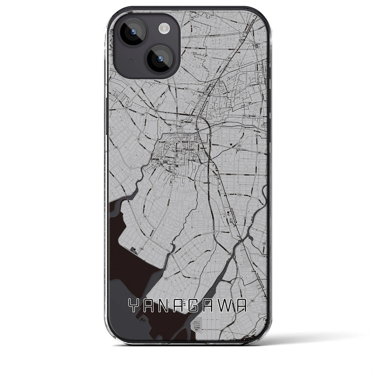 【柳川(福岡県)】地図柄iPhoneケース(クリアタイプ)