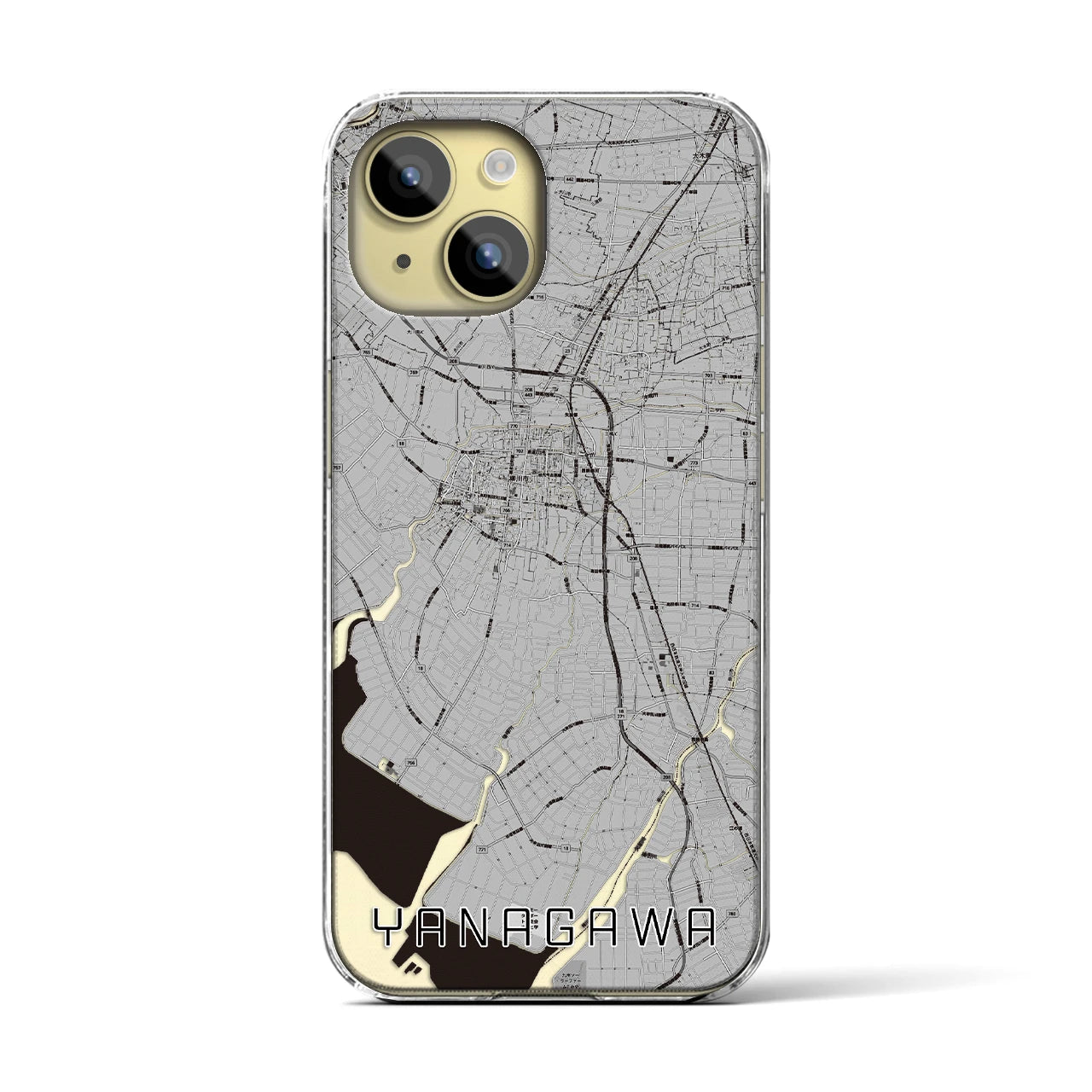 【柳川(福岡県)】地図柄iPhoneケース(クリアタイプ)