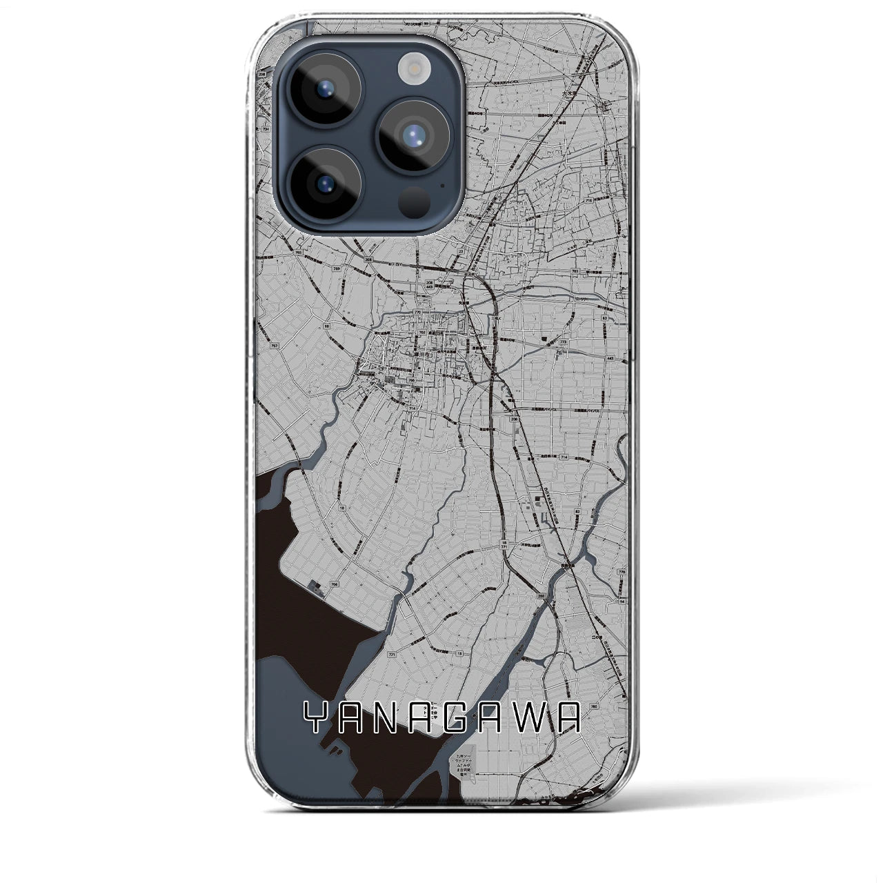 【柳川(福岡県)】地図柄iPhoneケース(クリアタイプ)