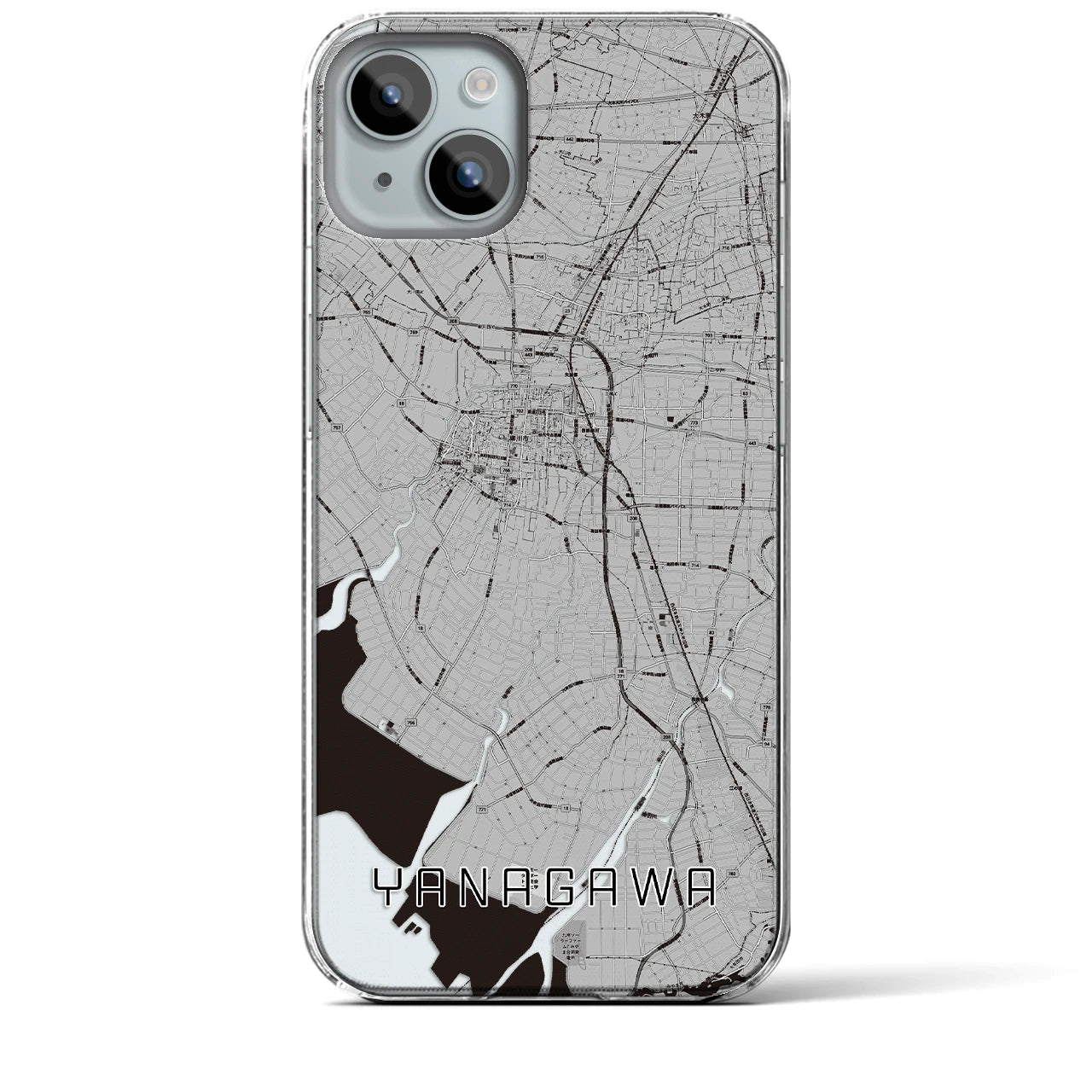 【柳川(福岡県)】地図柄iPhoneケース(クリアタイプ)