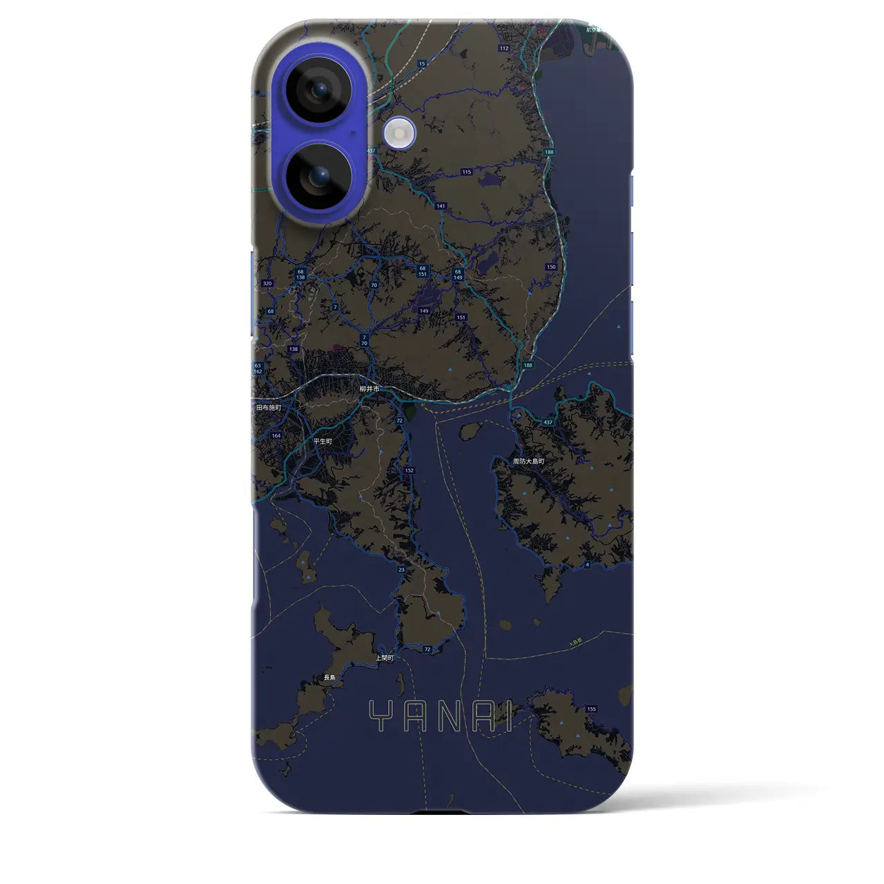 【柳井(山口県)】地図柄iPhoneケース(バックカバータイプ)