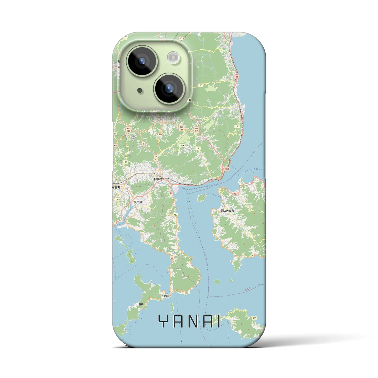 【柳井(山口県)】地図柄iPhoneケース(バックカバータイプ)