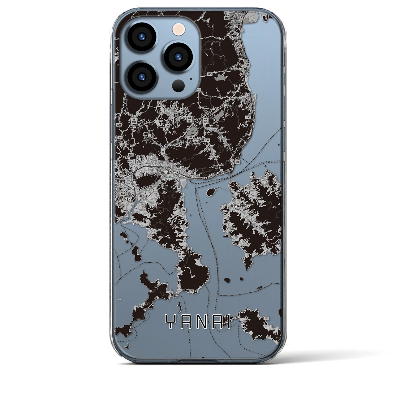 【柳井(山口県)】地図柄iPhoneケース(クリアタイプ)