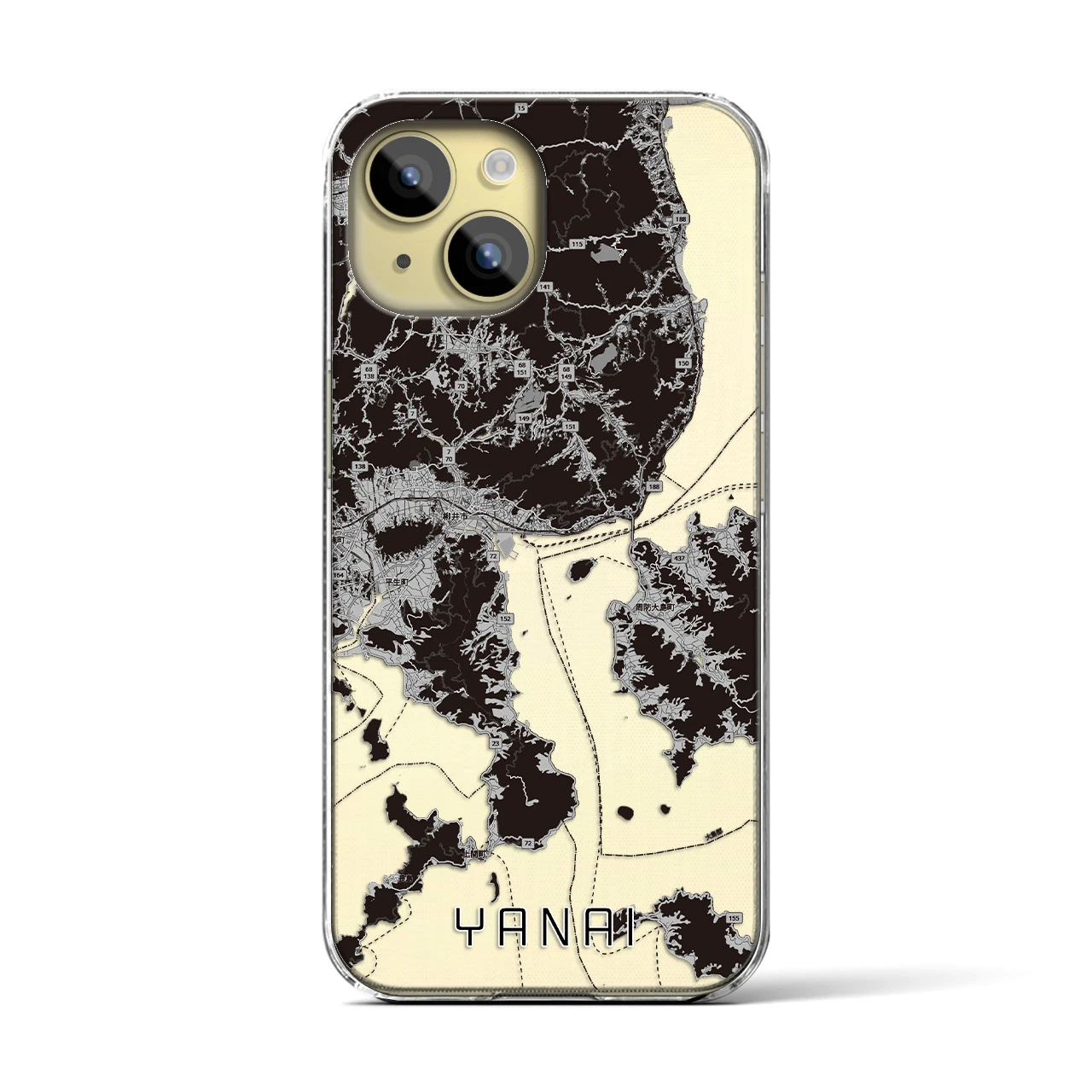 【柳井(山口県)】地図柄iPhoneケース(クリアタイプ)