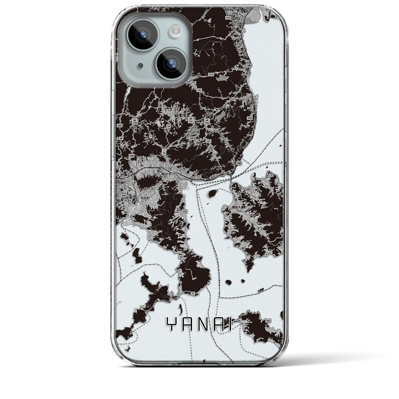 【柳井(山口県)】地図柄iPhoneケース(クリアタイプ)