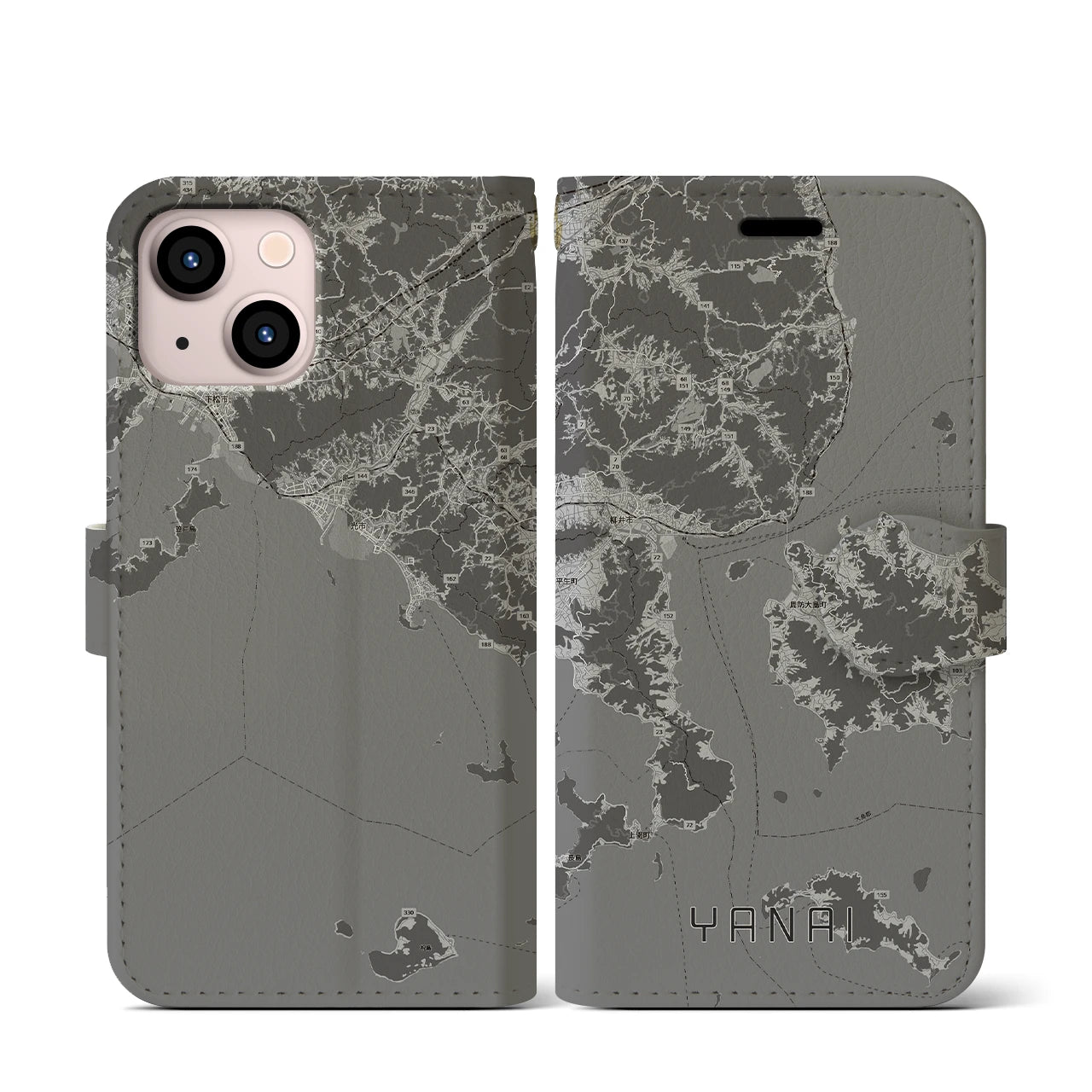 【柳井(山口県)】地図柄iPhoneケース(手帳タイプ)