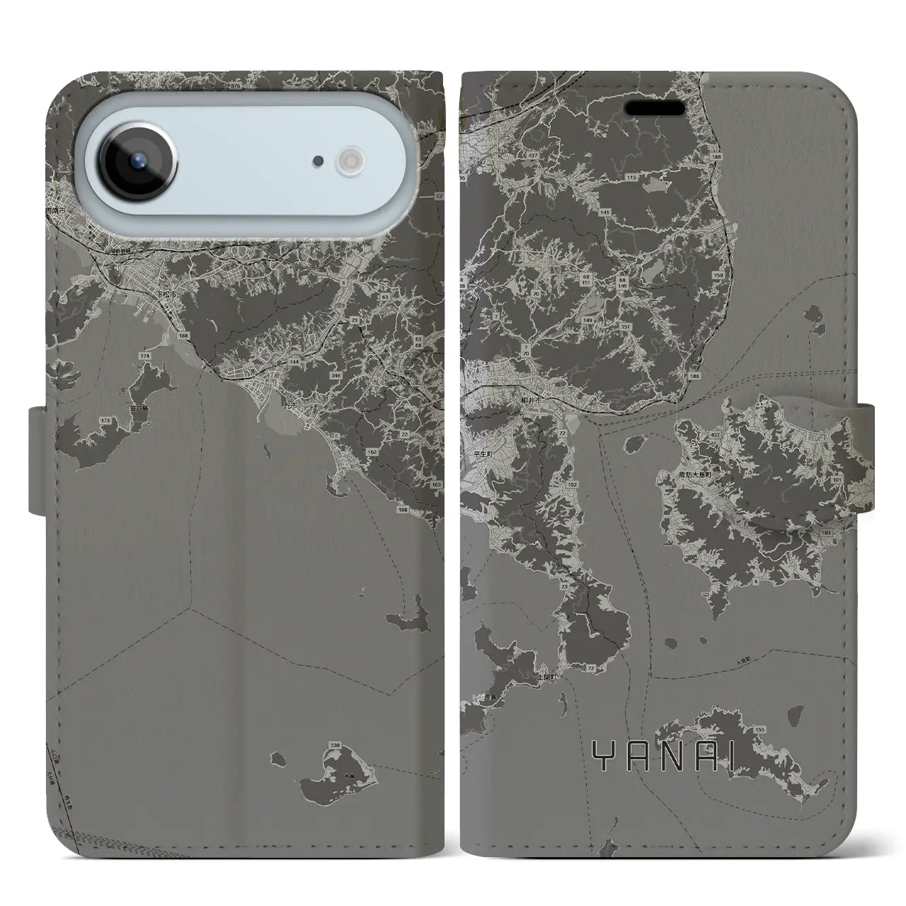 【柳井(山口県)】地図柄iPhoneケース(手帳タイプ)