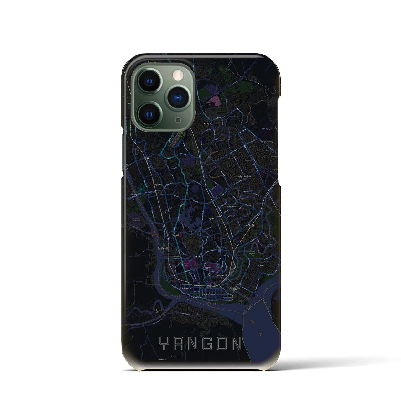 【ヤンゴン(ミャンマー)】地図柄iPhoneケース(バックカバータイプ)