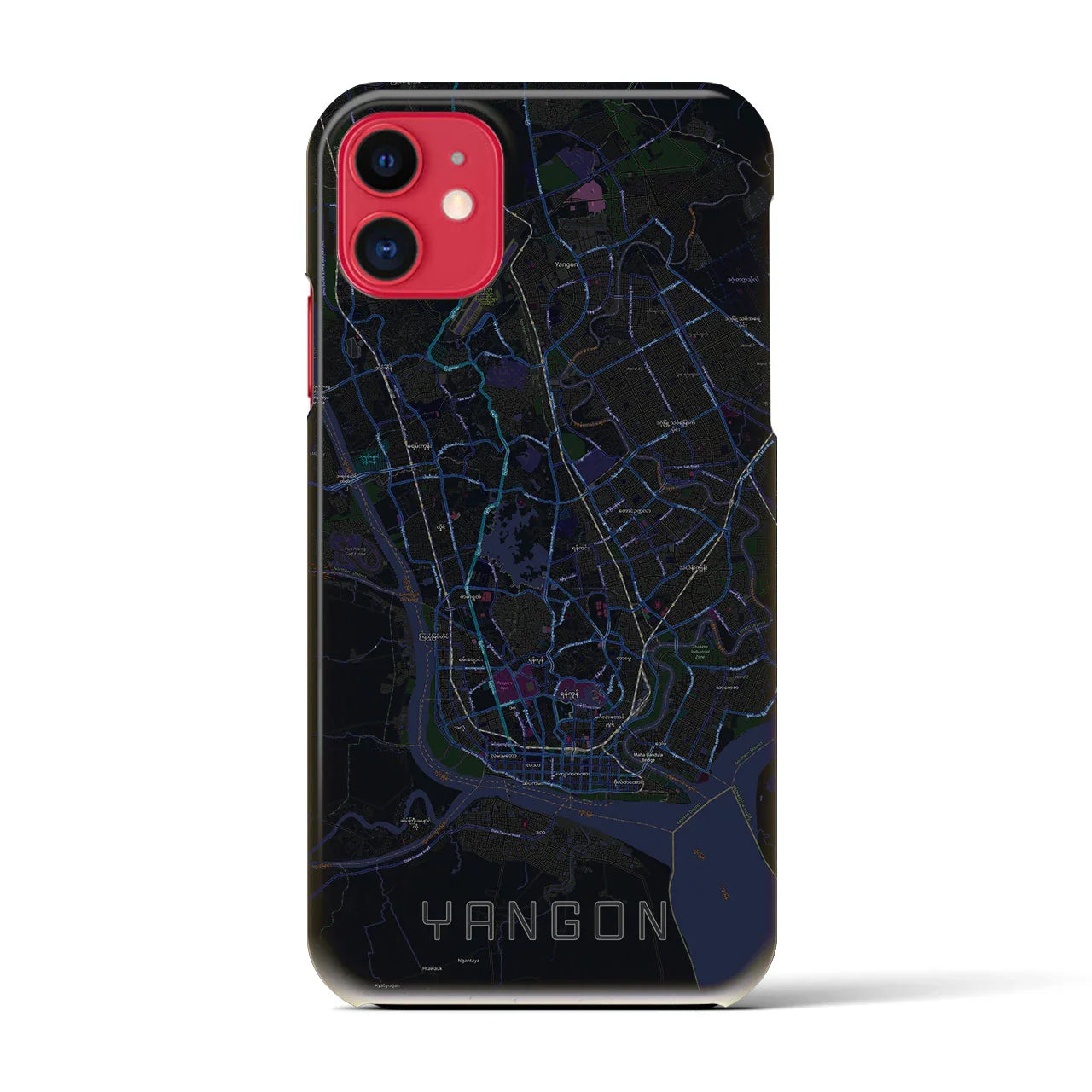 【ヤンゴン(ミャンマー)】地図柄iPhoneケース(バックカバータイプ)