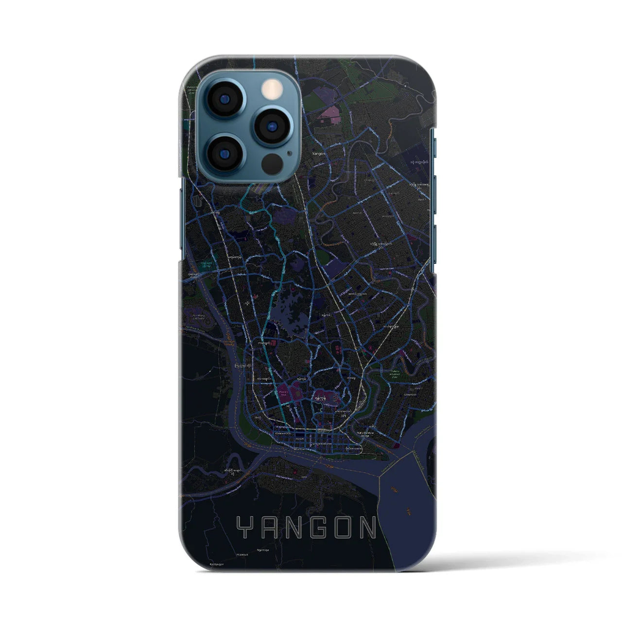 【ヤンゴン(ミャンマー)】地図柄iPhoneケース(バックカバータイプ)