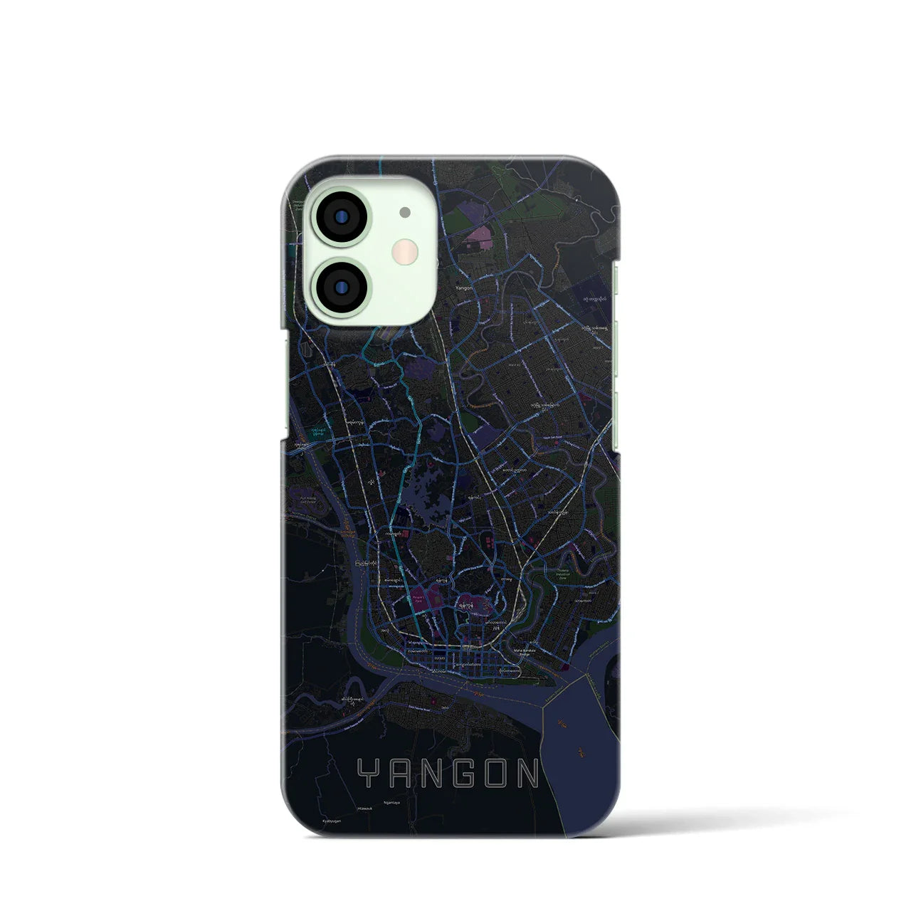 【ヤンゴン(ミャンマー)】地図柄iPhoneケース(バックカバータイプ)