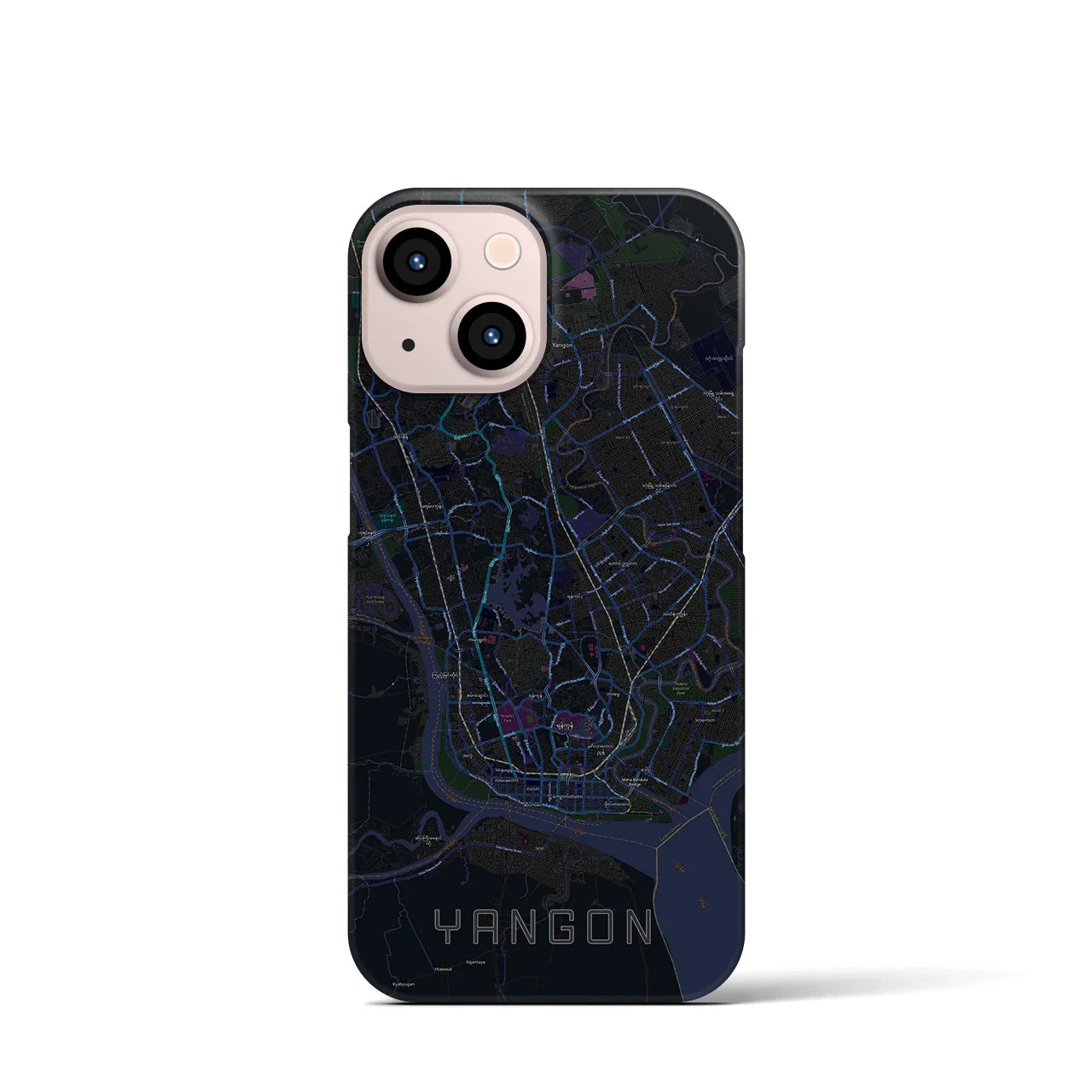【ヤンゴン(ミャンマー)】地図柄iPhoneケース(バックカバータイプ)