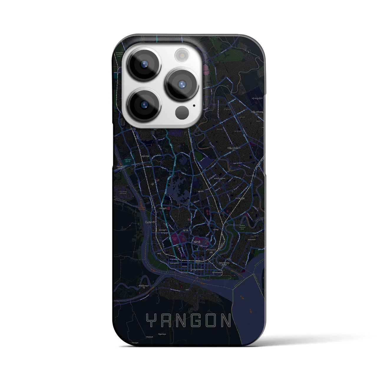 【ヤンゴン(ミャンマー)】地図柄iPhoneケース(バックカバータイプ)