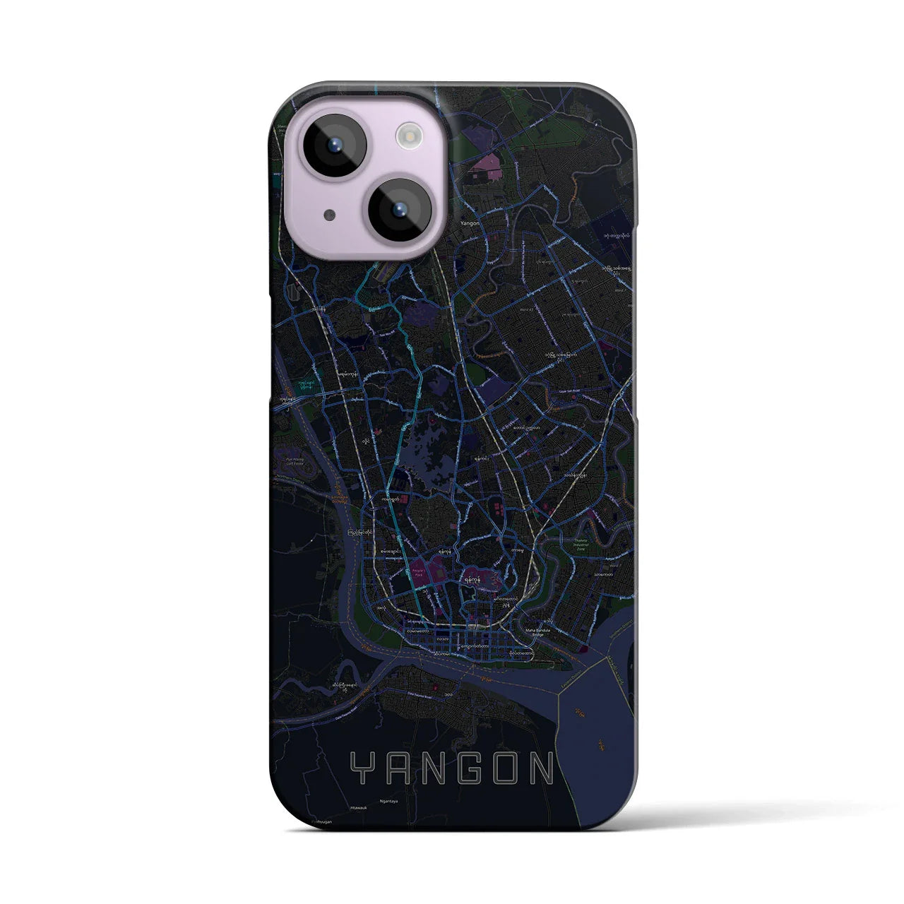 【ヤンゴン(ミャンマー)】地図柄iPhoneケース(バックカバータイプ)