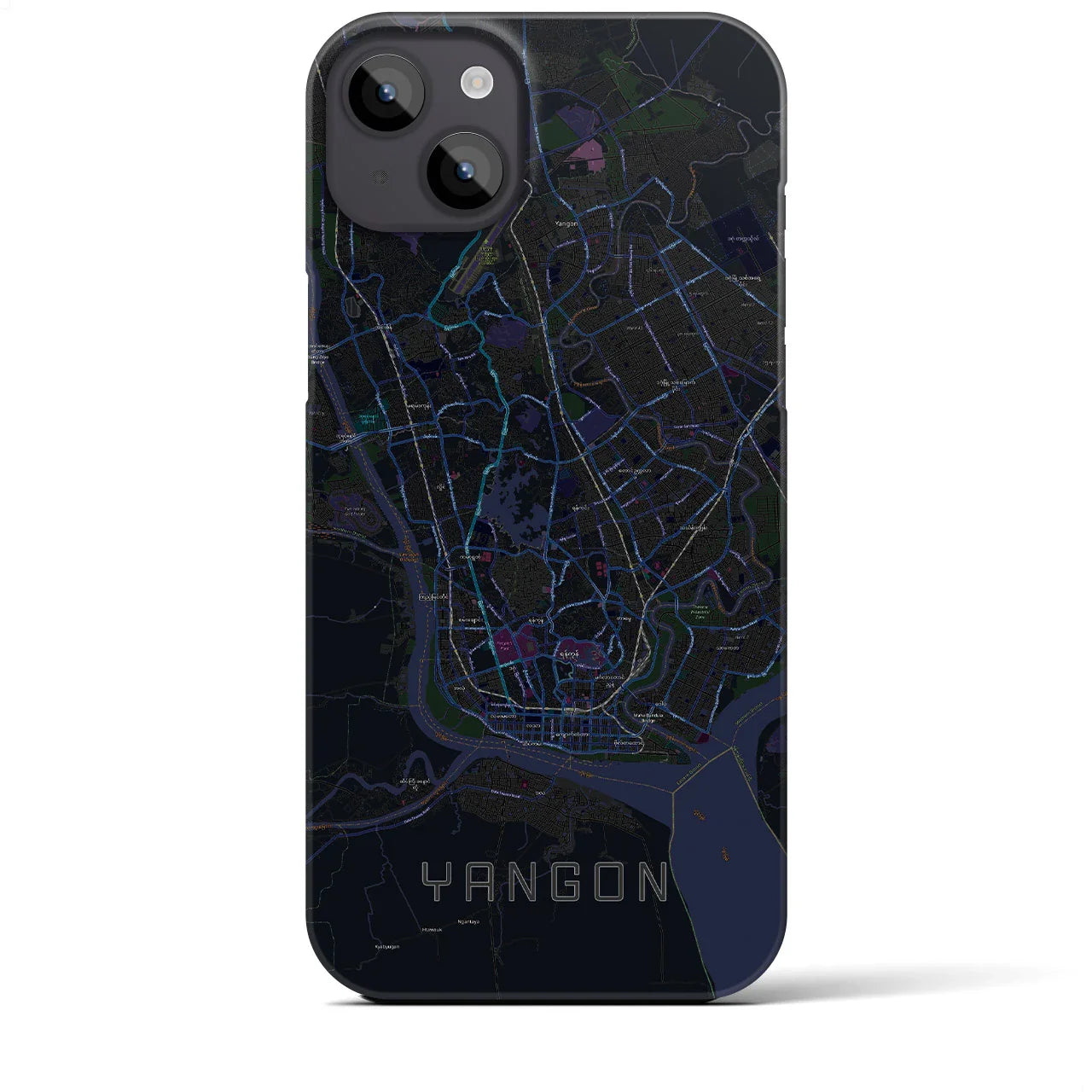 【ヤンゴン(ミャンマー)】地図柄iPhoneケース(バックカバータイプ)