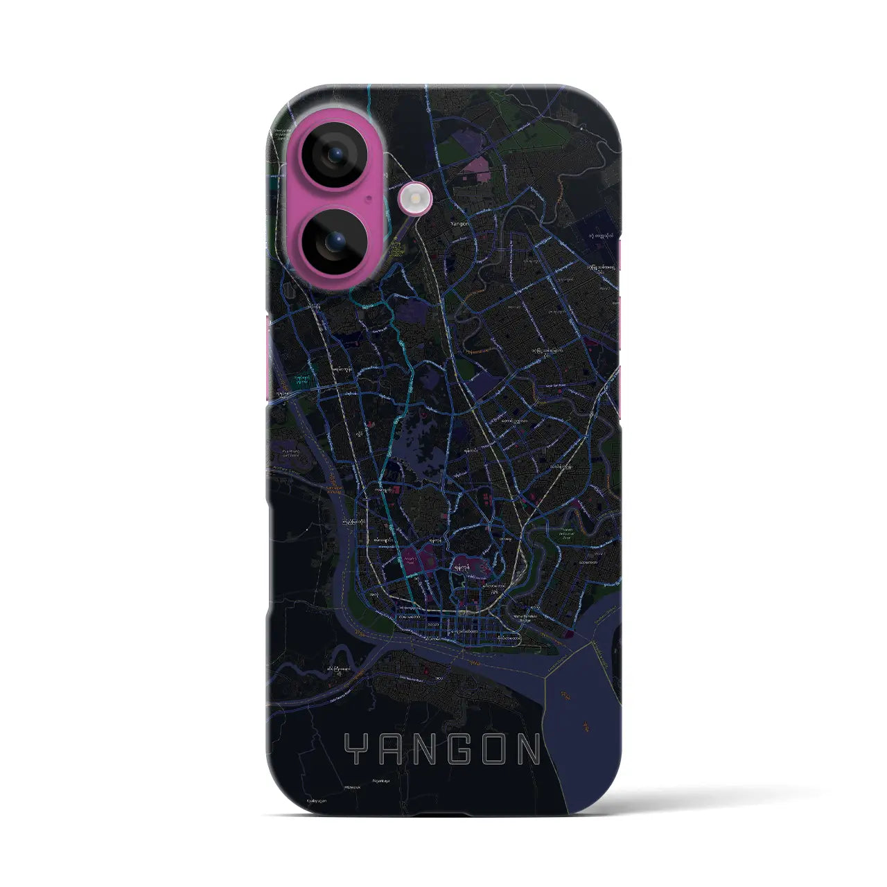 【ヤンゴン(ミャンマー)】地図柄iPhoneケース(バックカバータイプ)