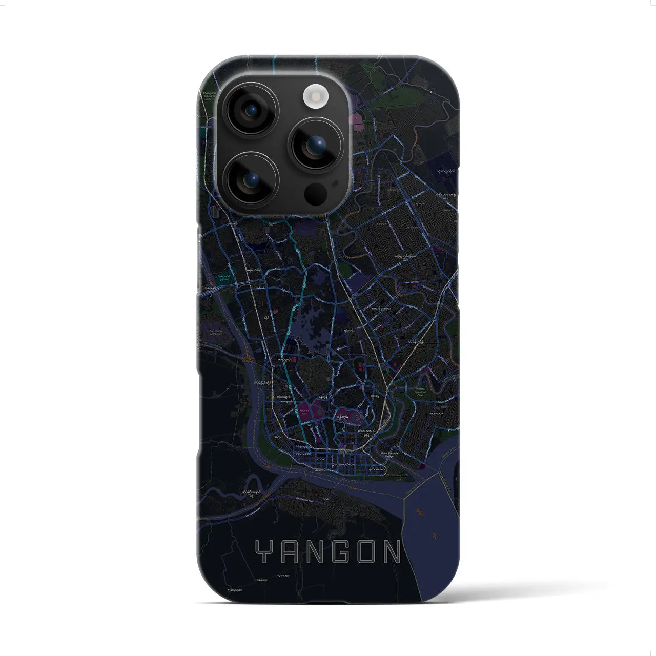 【ヤンゴン(ミャンマー)】地図柄iPhoneケース(バックカバータイプ)