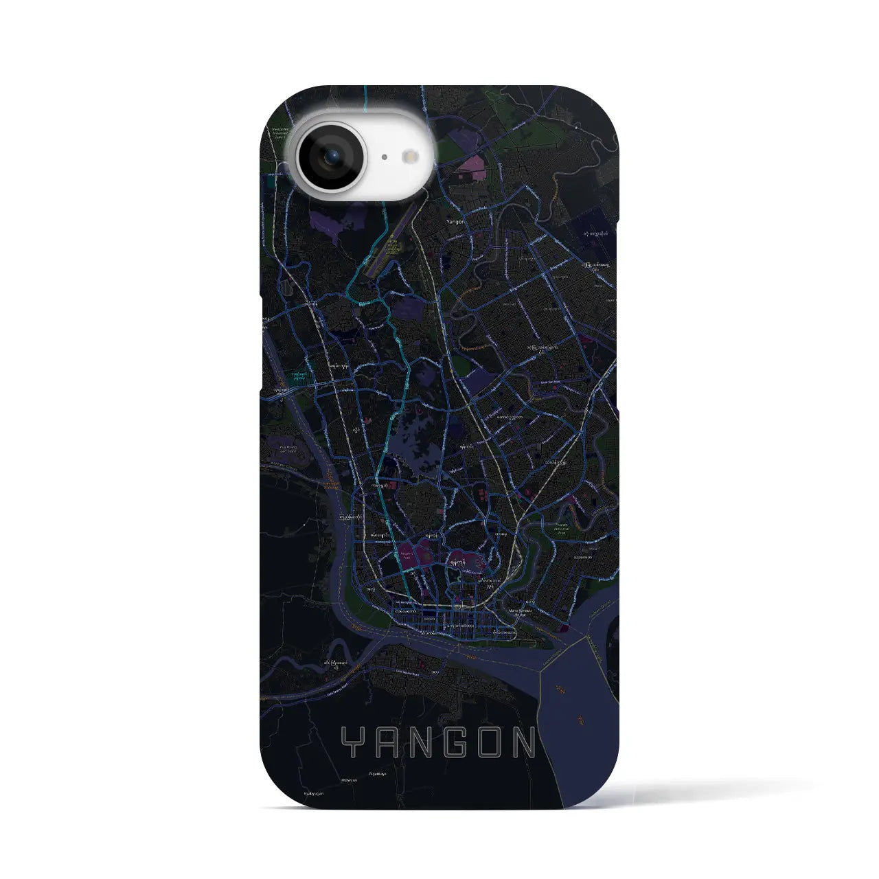 【ヤンゴン(ミャンマー)】地図柄iPhoneケース(バックカバータイプ)