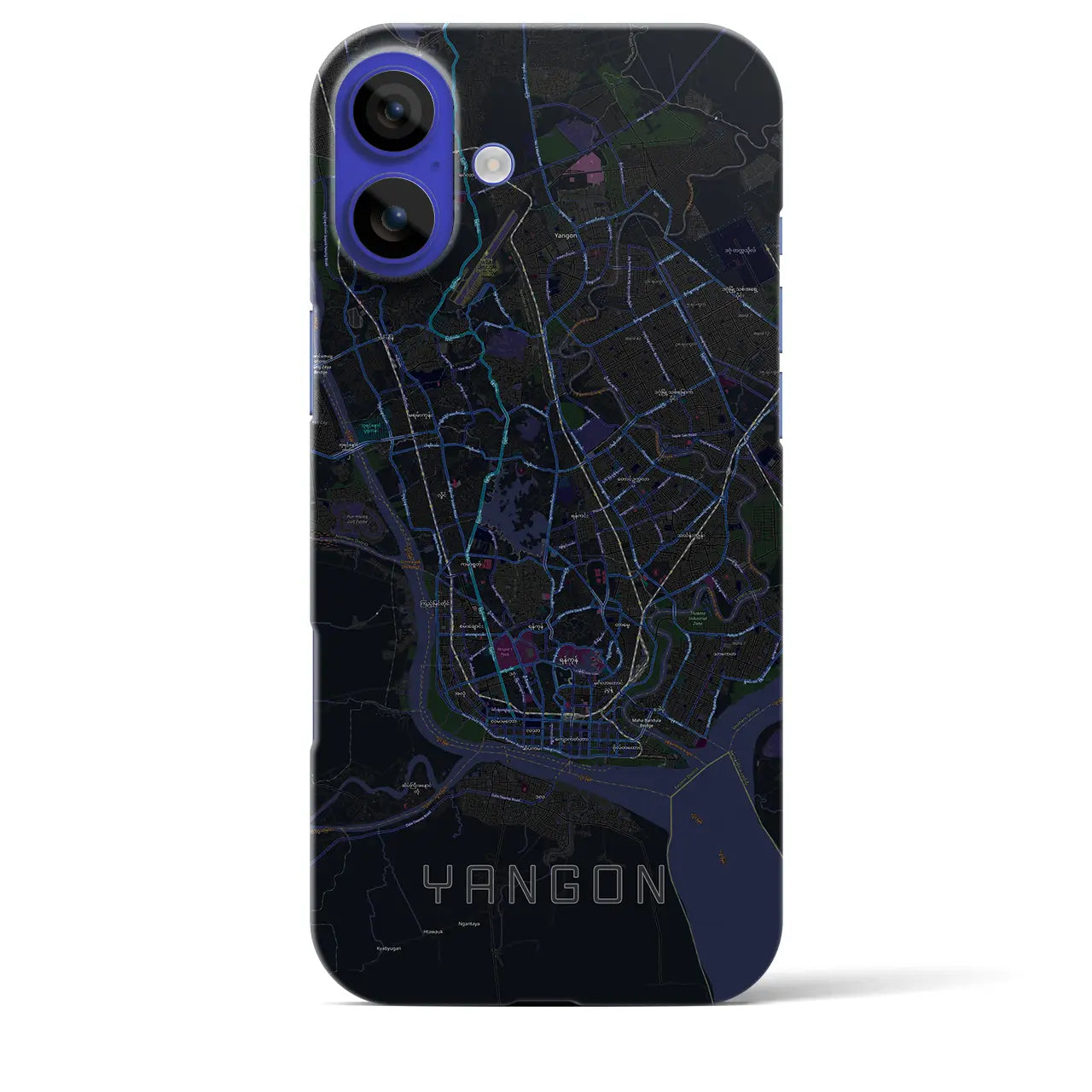 【ヤンゴン(ミャンマー)】地図柄iPhoneケース(バックカバータイプ)