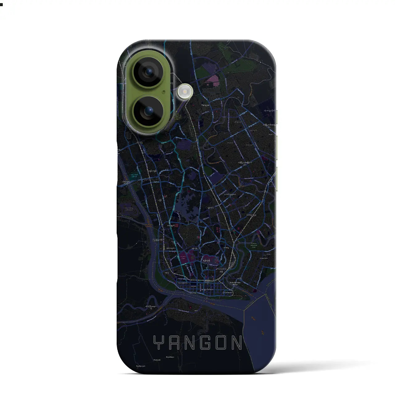 【ヤンゴン(ミャンマー)】地図柄iPhoneケース(バックカバータイプ)