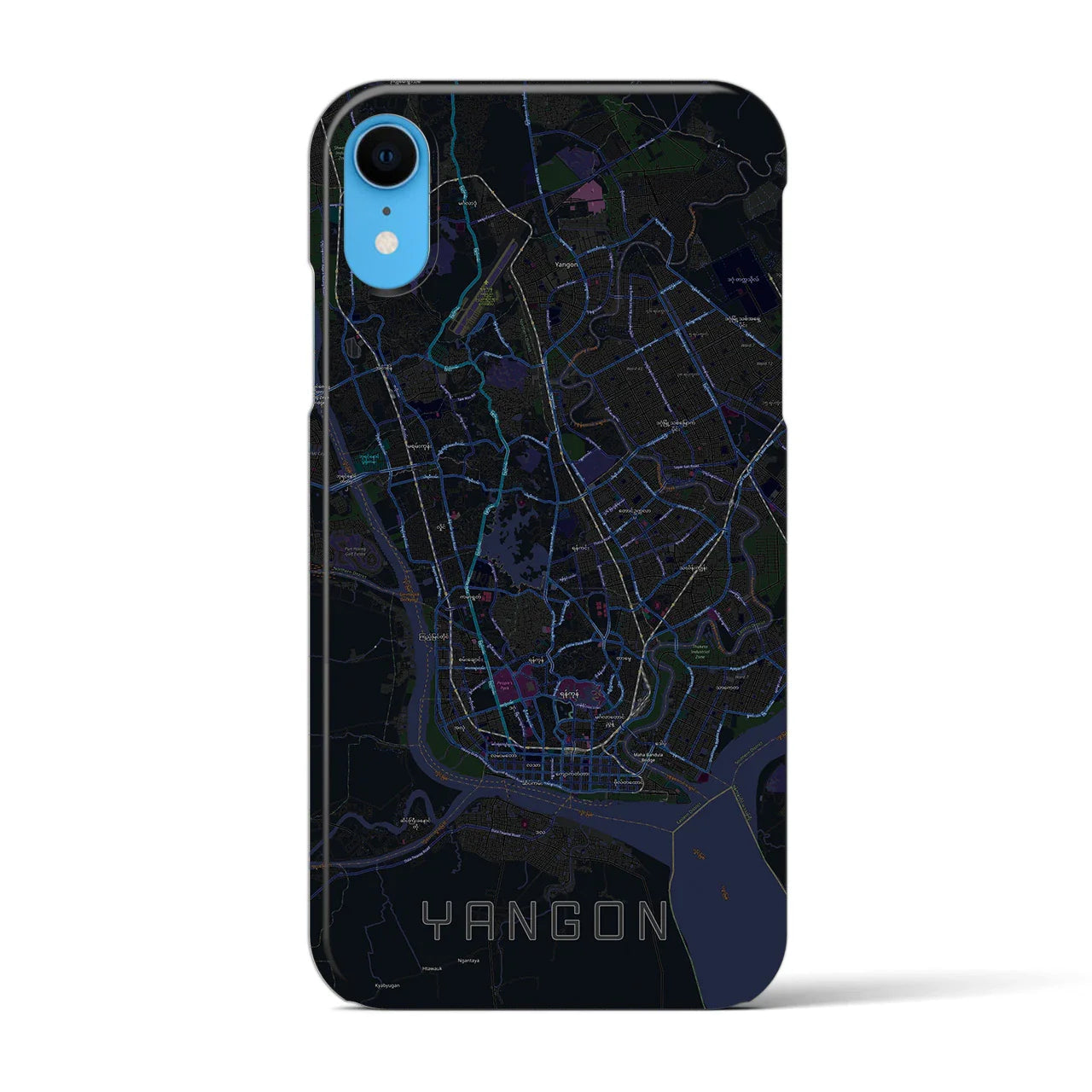 【ヤンゴン(ミャンマー)】地図柄iPhoneケース(バックカバータイプ)