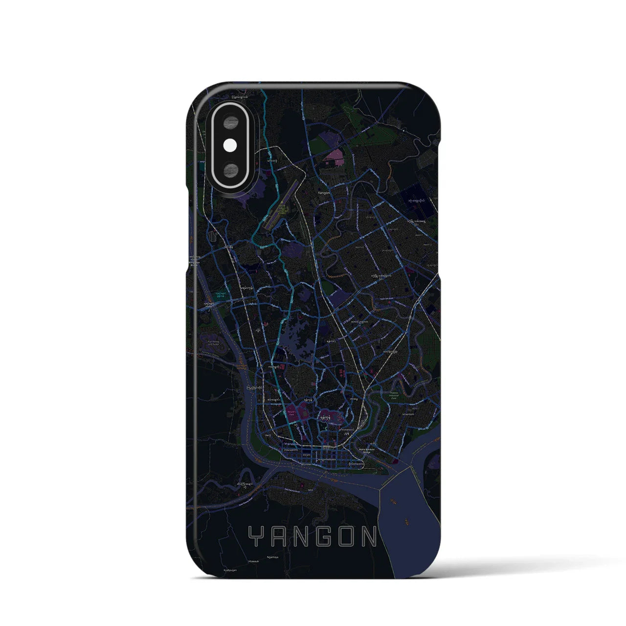 【ヤンゴン(ミャンマー)】地図柄iPhoneケース(バックカバータイプ)