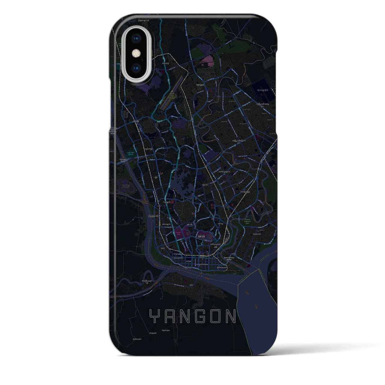 【ヤンゴン(ミャンマー)】地図柄iPhoneケース(バックカバータイプ)