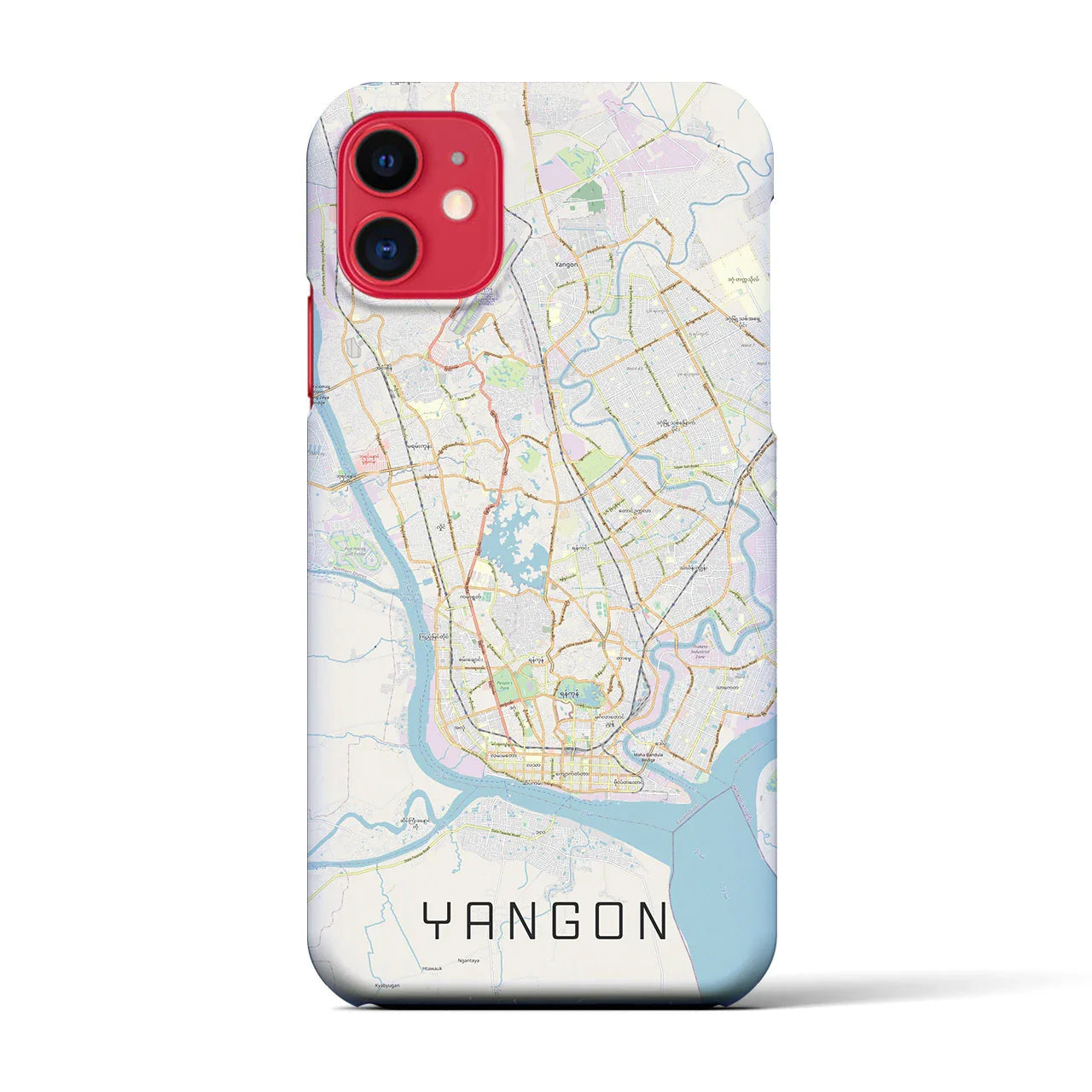 【ヤンゴン(ミャンマー)】地図柄iPhoneケース(バックカバータイプ)