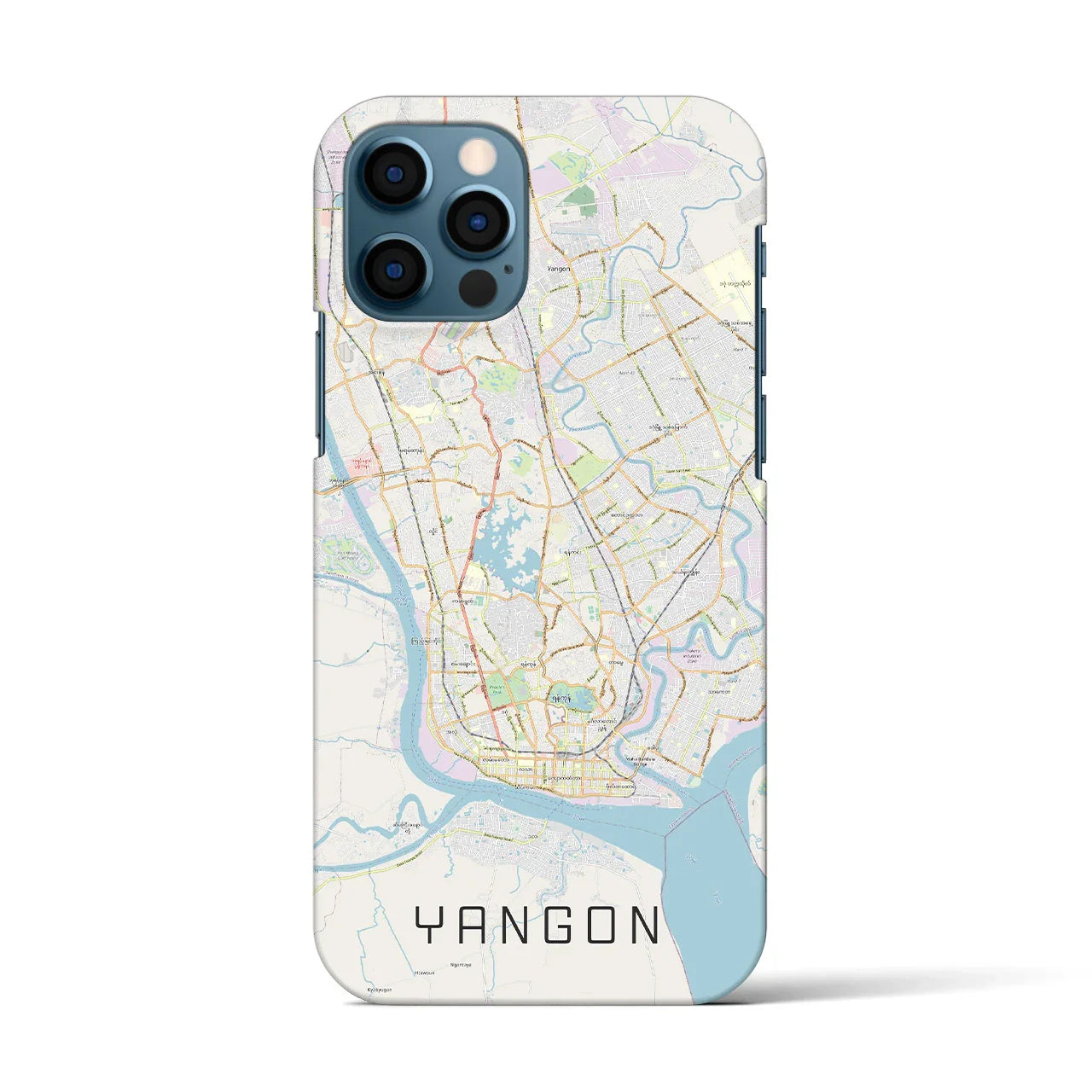【ヤンゴン(ミャンマー)】地図柄iPhoneケース(バックカバータイプ)