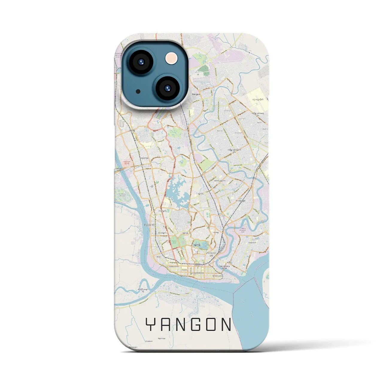 【ヤンゴン(ミャンマー)】地図柄iPhoneケース(バックカバータイプ)